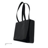 Chanel Patent Leather Logo Shopping Tote Handbag Square Shoulder Bag Pre Owned Vintage