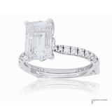 Verragio Vanguard Platinum Engagement Ring with Diamond Band – Custom Center Stone | Designer One-of-a-Kind Ring