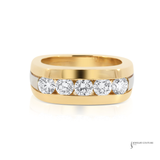 14K Two-Tone Gold Men’s Diamond Band Ring | Lab-Grown Diamonds Statement Ring