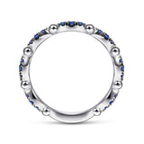 14K White Gold Cluster Sapphire and Bujukan Ball Stackable Ring