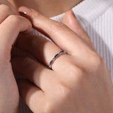 14K White Gold Cluster Sapphire and Bujukan Ball Stackable Ring
