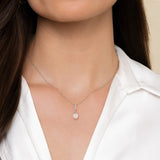 Gabriel & Co. pearl drop pendant necklace worn