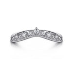 Gabriel & Co. AN15561W44JJ Victorian curved diamond anniversary band in 14K white gold, view 1