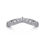 Gabriel & Co. AN15561W44JJ Victorian curved diamond anniversary band in 14K white gold, view 1