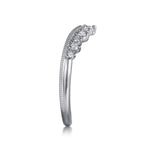 Gabriel & Co. Victorian curved diamond anniversary band in 14K white gold, view 4