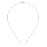 14K White Gold Diamond Bar Necklace