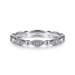 Gabriel & Co. LR52157W45JJ Bujukan diamond stackable ring in 14K white gold