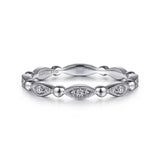 Gabriel & Co. LR52157W45JJ Bujukan diamond stackable ring in 14K white gold