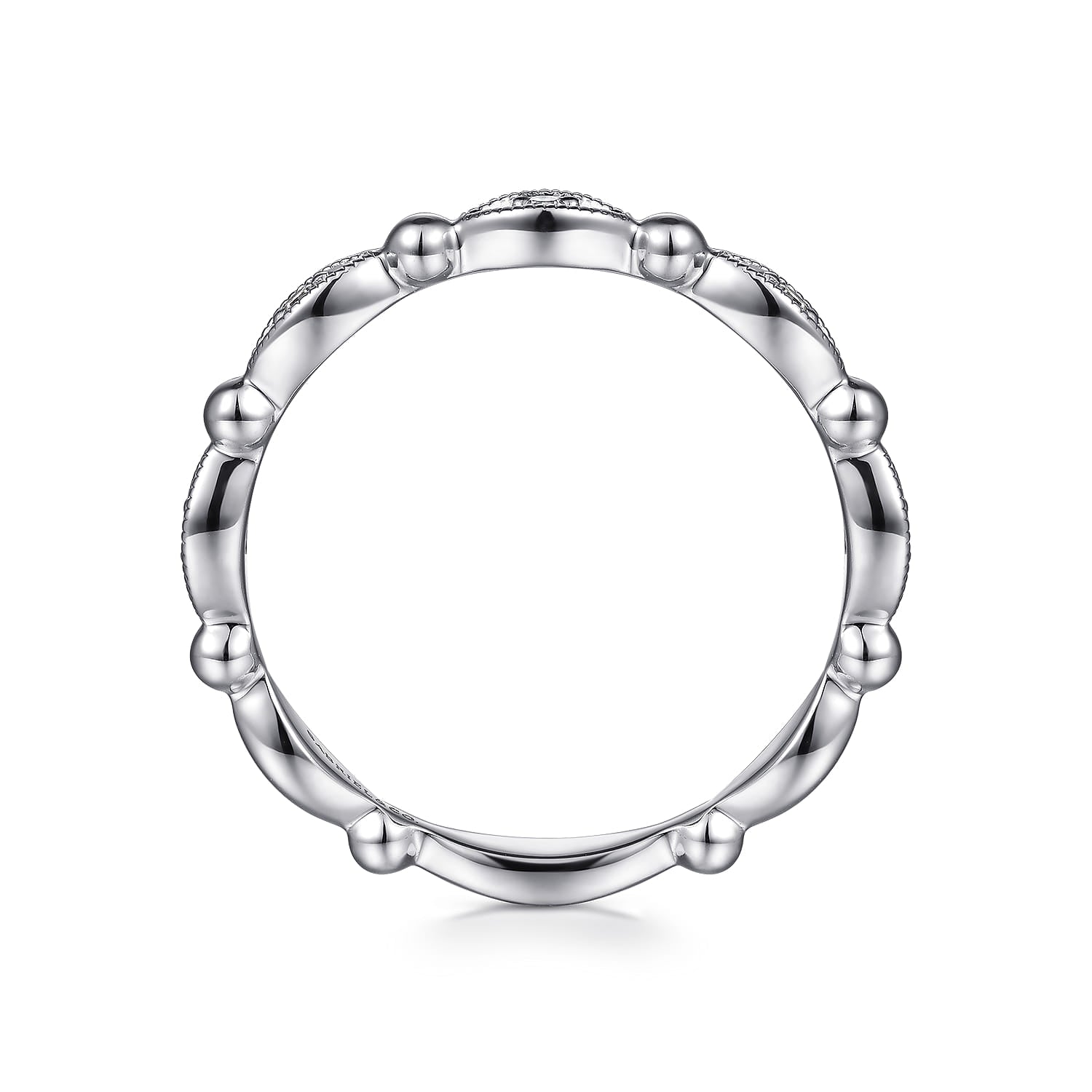Gabriel & Co. Bujukan diamond stackable ring, side view