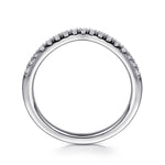 Gabriel & Co. curved diamond wedding band, 14K white gold, alternate view
