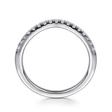 Gabriel & Co. curved diamond wedding band, 14K white gold, alternate view