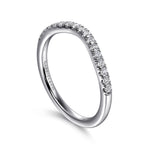 Gabriel & Co. contour diamond wedding band in 14K white gold, side profile