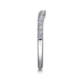 Gabriel & Co. curved diamond wedding band in 14K white gold, additional view