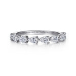 Gabriel & Co. AN16733W44JJ east-west pear diamond anniversary band in 14K white gold
