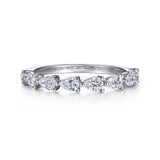 Gabriel & Co. AN16733W44JJ east-west pear diamond anniversary band in 14K white gold