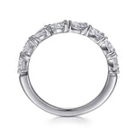 Gabriel & Co. east-west pear diamond anniversary band, side view