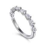 Gabriel & Co. pear diamond anniversary band in 14K white gold, alternate view
