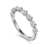 Gabriel & Co. pear diamond anniversary band in 14K white gold, alternate view