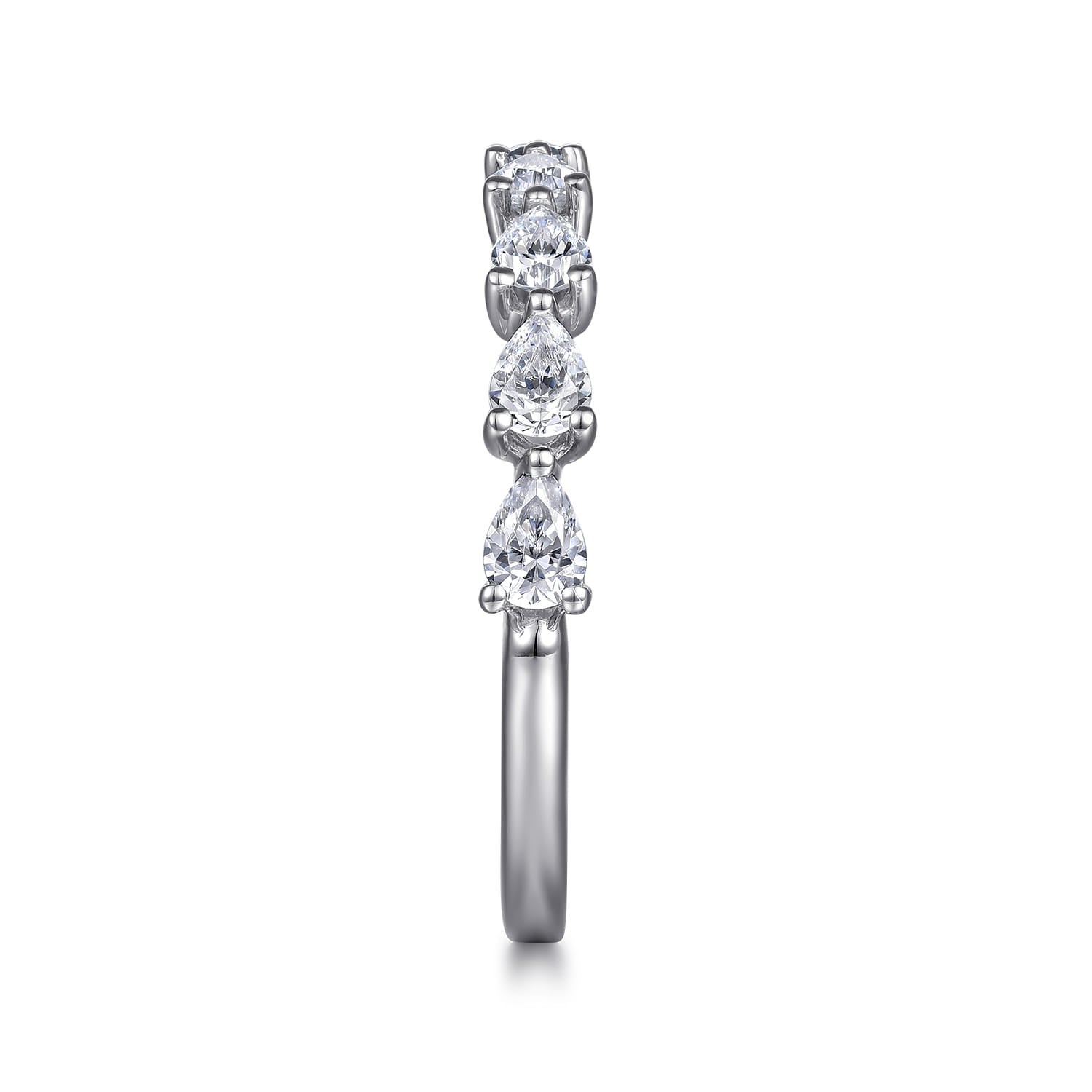 Gabriel & Co. east-west pear diamond band profile