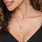 Gabriel & Co. Bujukan diamond circle pendant necklace worn