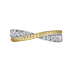 Gabriel & Co. Hampton 14K Two Tone Criss Cross Diamond Anniversary Band with Twisted Rope 0.49 CTW - view 6
