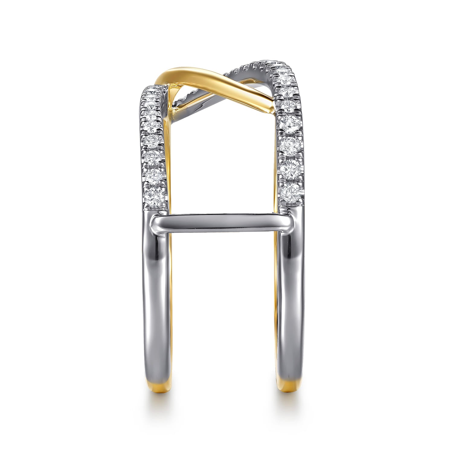 Gabriel & Co. pave diamond graduating spike detail