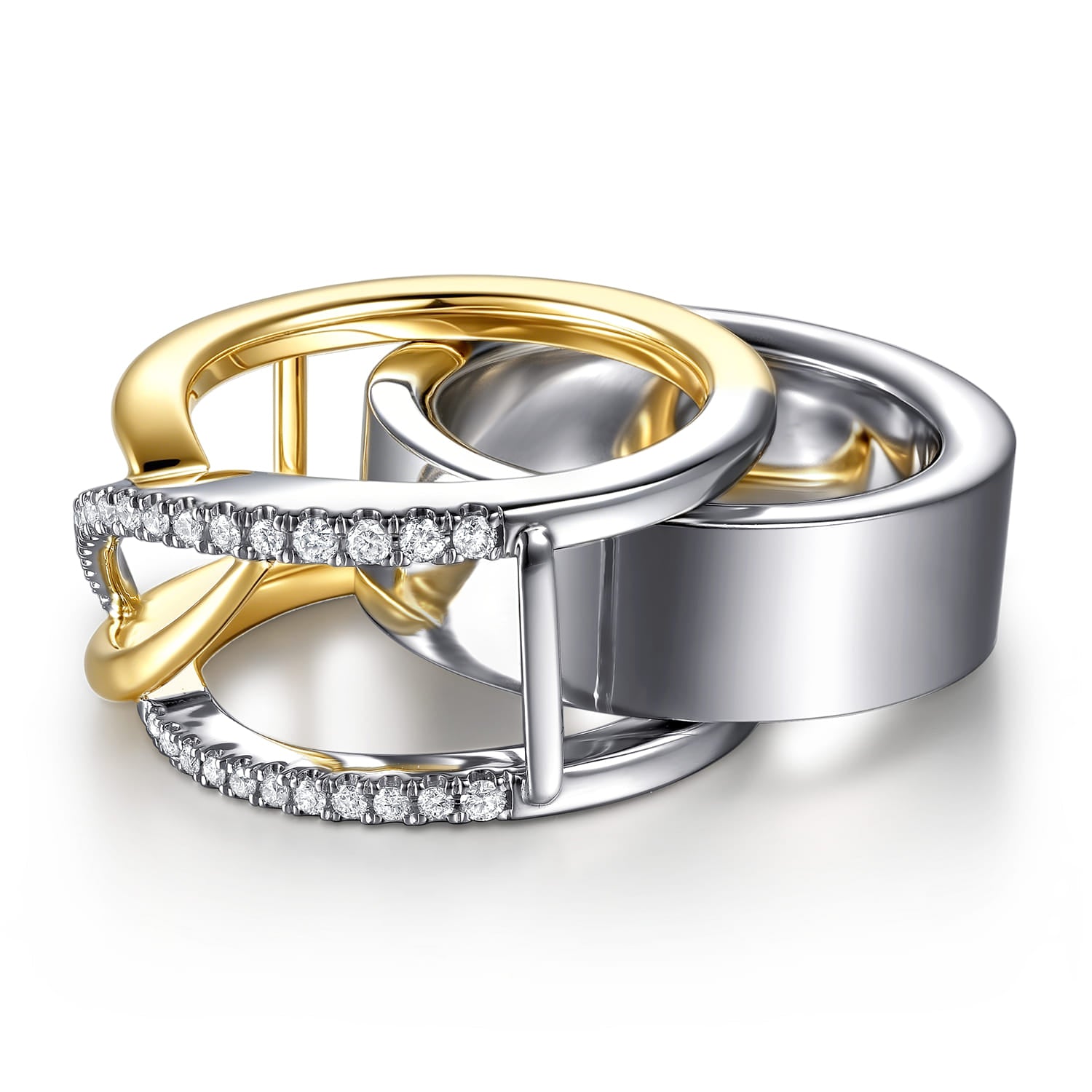 Gabriel & Co. diamond bypass enhancer worn with an Oura ring