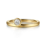 Gabriel & Co. AN17222 bezel set round diamond ring enhancer in 14K yellow gold, front view