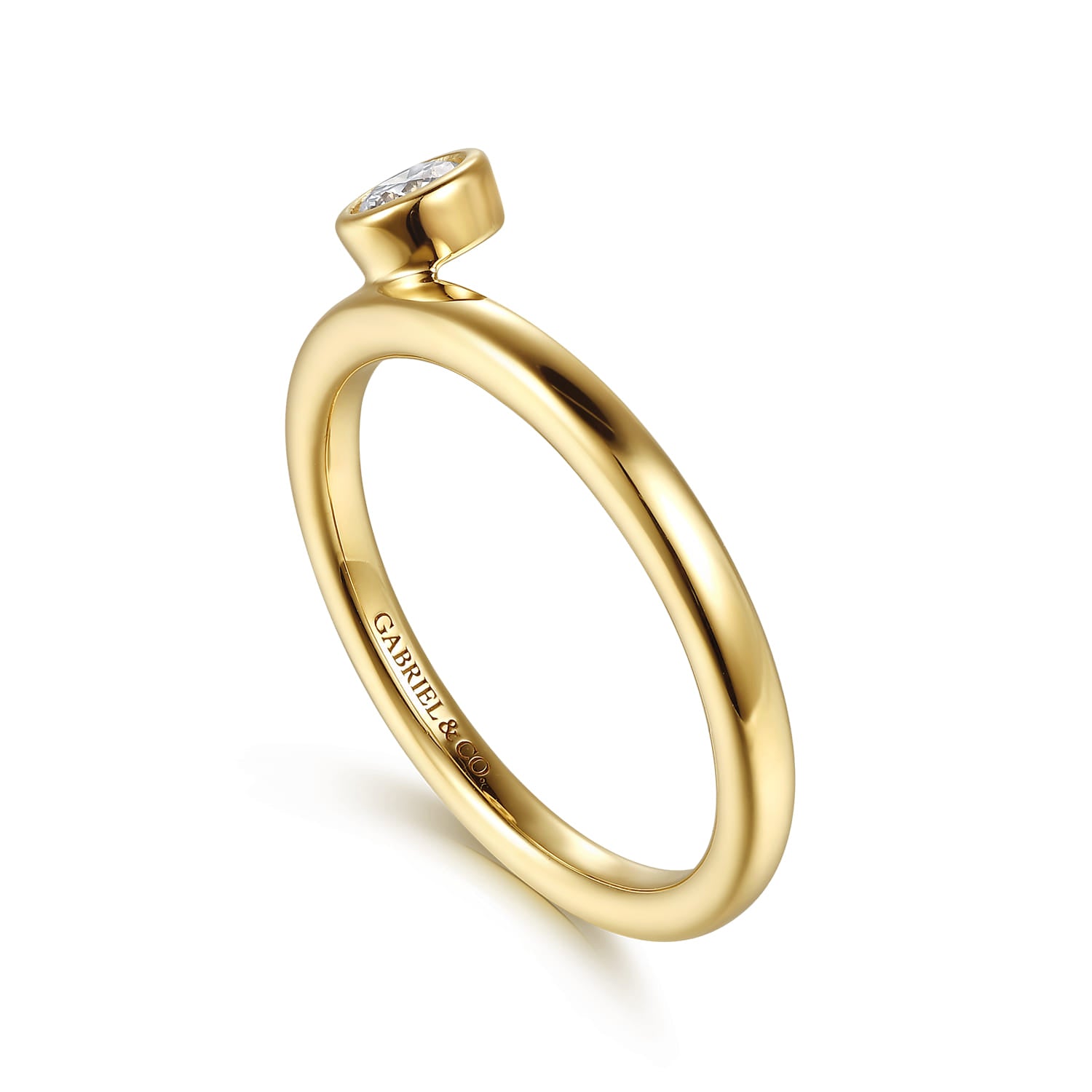 Gabriel & Co. 14K yellow gold diamond enhancer, side view