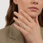 Gabriel & Co. 14K yellow gold diamond ring enhancer, lifestyle view
