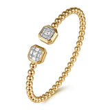 Bujukan 14K Yellow Gold Diamond Open Bangle