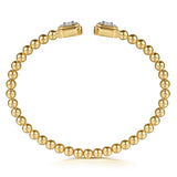 Bujukan 14K Yellow Gold Diamond Open Bangle