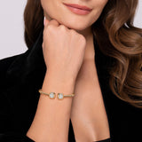 Bujukan 14K Yellow Gold Diamond Open Bangle