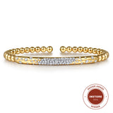 Bujukan 14K Yellow Gold Diamond Cuff Bangle