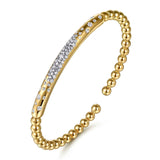 Bujukan 14K Yellow Gold Diamond Cuff Bangle