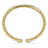 Bujukan 14K Yellow Gold Diamond Cuff Bangle
