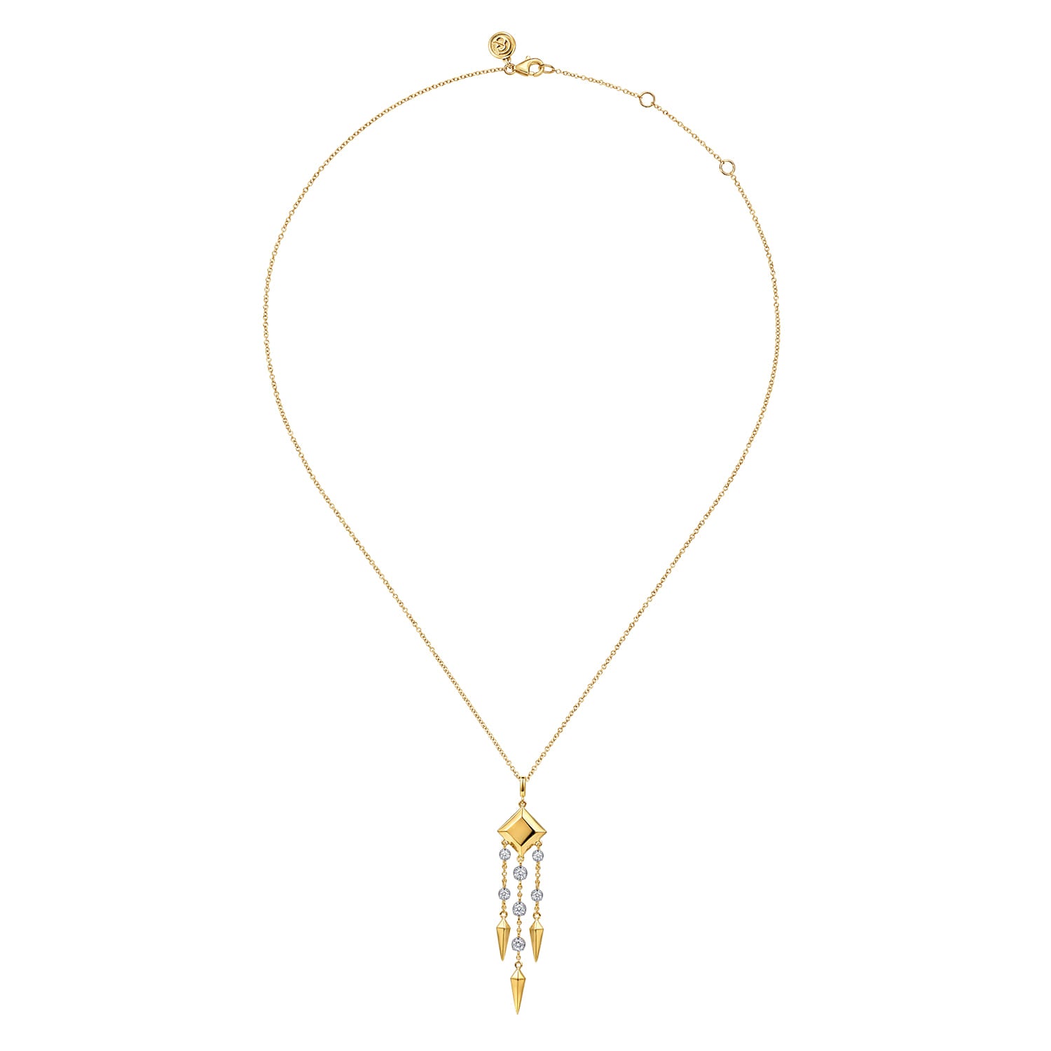 Gabriel & Co. Kaslique 14K Yellow Gold Diamond Drop Chandelier Necklace