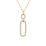 Gabriel & Co. Diamond Link Chain Drop Pendant Necklace