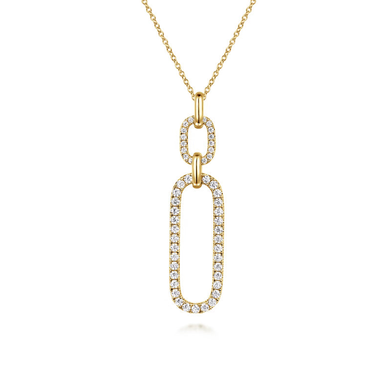 Gabriel & Co. Diamond Link Chain Drop Pendant Necklace