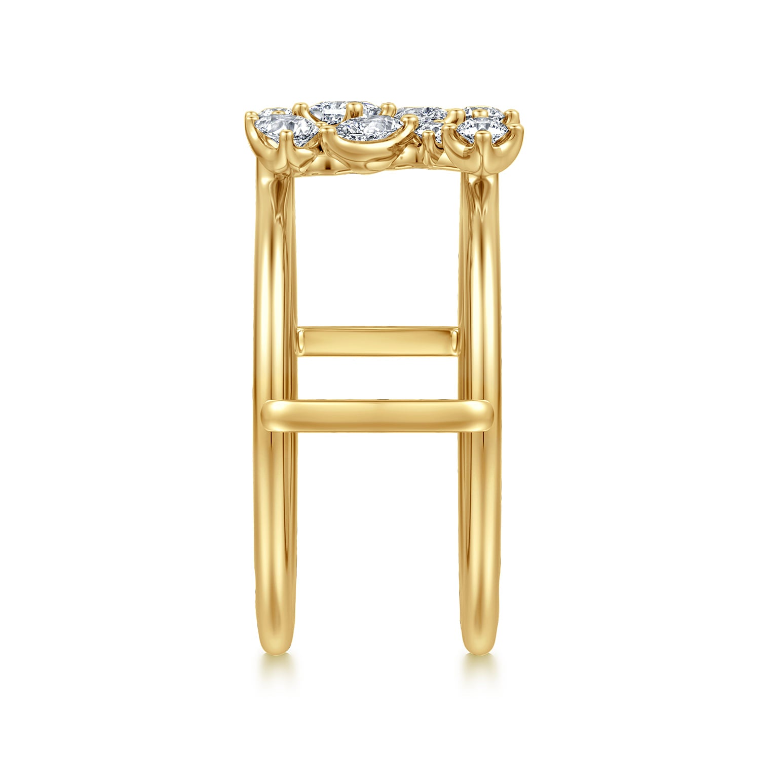 Gabriel & Co. round, marquise, princess and pear diamond detail