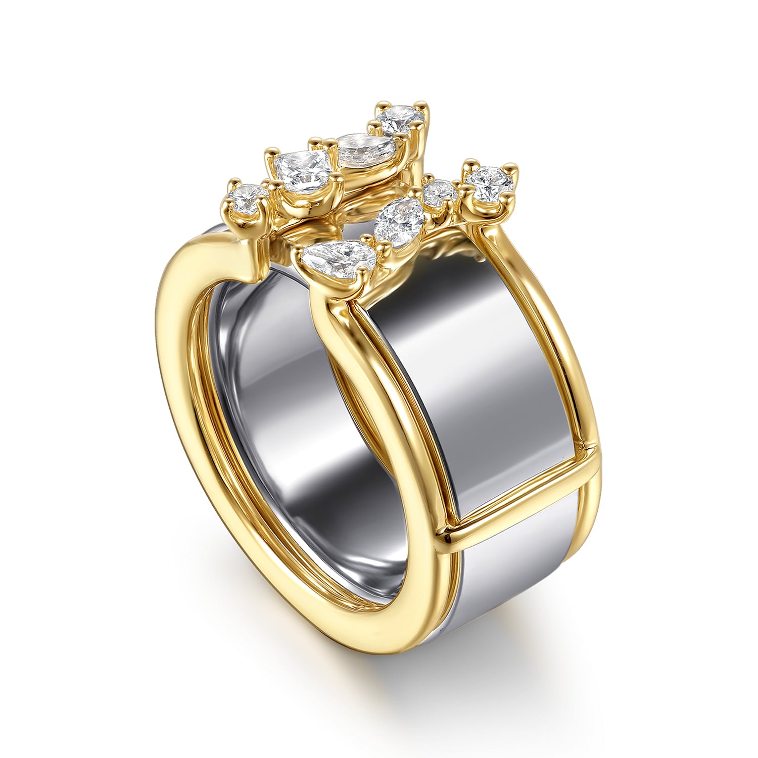 Gabriel & Co. Contemporary diamond smart ring enhancer, additional view
