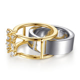 Gabriel & Co. mixed-shape diamond enhancer worn with an Oura ring