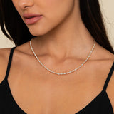 14K Yellow Gold Diamond Tennis Necklace