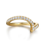 Gabriel & Co. 14K Yellow Gold Curved Diamond Wedding Band