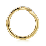 Gabriel & Co. 14K Yellow Gold Curved Diamond Wedding Band