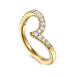Gabriel & Co. 14K Yellow Gold Curved Diamond Wedding Band