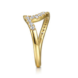 Gabriel & Co. 14K Yellow Gold Curved Diamond Wedding Band