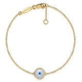 14K Yellow Gold Evil Eye Bracelet Gabriel & Co. | In-Store
