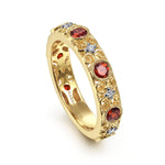 Gabriel & Co. garnet and diamond stackable ring, alternate view