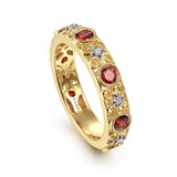 Gabriel & Co. garnet and diamond stackable ring, alternate view